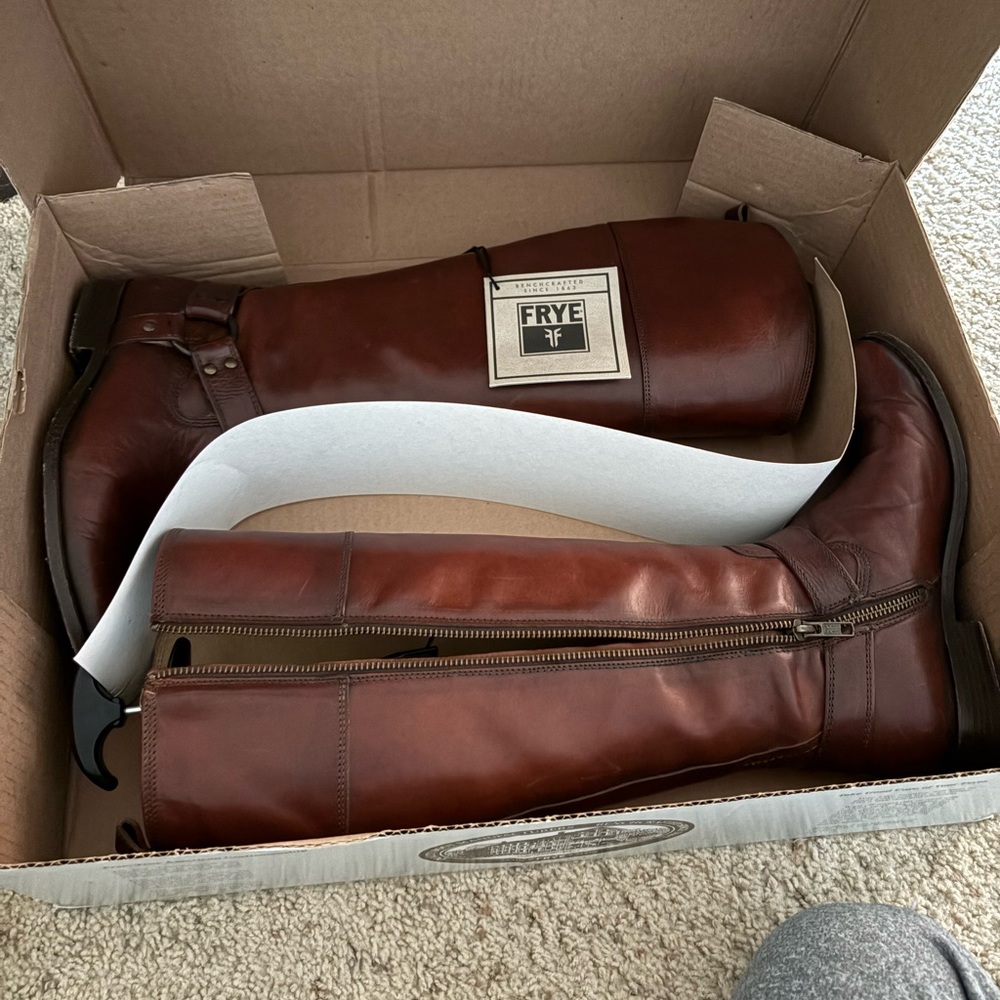 FRYE MELISSA Button Extended Calf Boots - Whiskey - Picture 6 of 9
